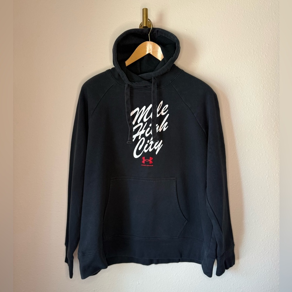 Under Armour “Mile High City” Women’s Hoodie Black Pullover Sweatshirt Size XL